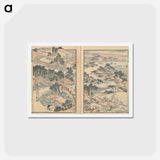 アートポストカード-Hokusai's Transmitting the Spirit, Revealing the Form of Things: Hokusai Sketchbooks, volume 15 - 葛飾 北斎 Postcard.