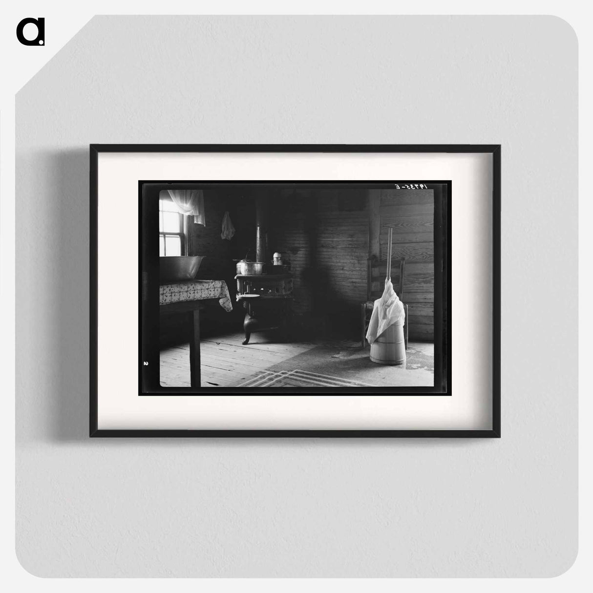 Corner of kitchen. Home of tobacco sharecropper. Person County, North Carolina by Dorothea Lange - ドロテア ラング Poster.