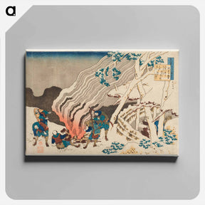 アートパネル-Poem by Minamoto no Muneyuki Ason - 葛飾 北斎 Canvas.
