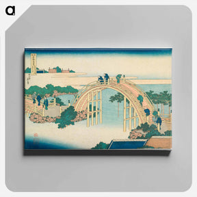 アートパネル-The Drum Bridge at Kameido Tenjin Shrine - 葛飾 北斎 Canvas.