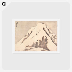 アートポストカード-Snow at the top of the Tsukuba Mountain in Hitachi Province - 葛飾 北斎 Postcard.