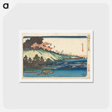 Cherry Blossoms along the Sumida River
 - 歌川 広重 Postcard.