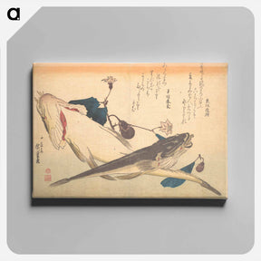 アートパネル-Kochi Fish with Eggplant, from the series Uozukushi (Every Variety of Fish)
 - 歌川 広重 Canvas.