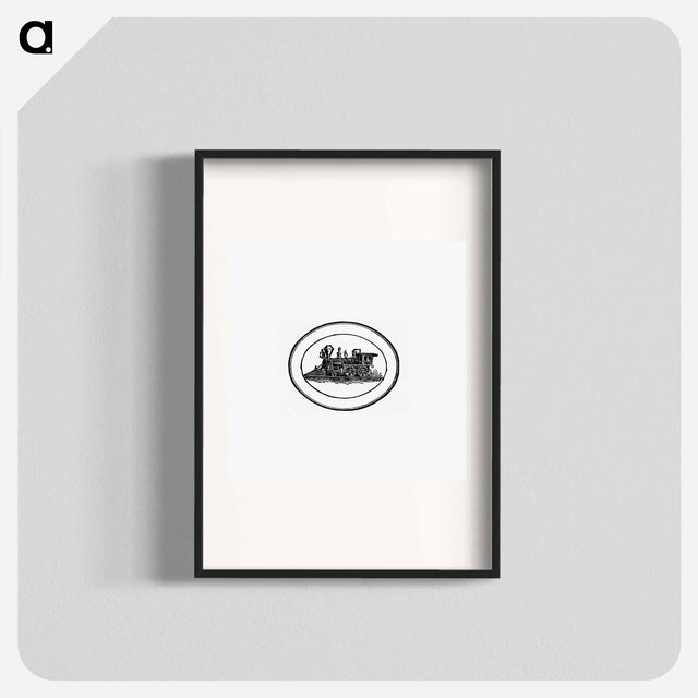 アートポスター-Steam Engine Train Stamp Design
 - 大英図書館 Poster.