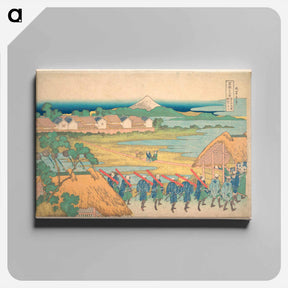 アートパネル-Fuji Seen in the Distance from Senju Pleasure Quarter - 葛飾 北斎 Canvas.