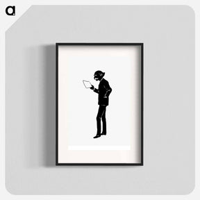 アートポスター-Elderly Scholar Silhouette
 - 大英図書館 Poster.