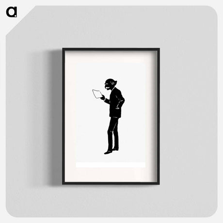アートポスター-Elderly Scholar Silhouette
 - 大英図書館 Poster.
