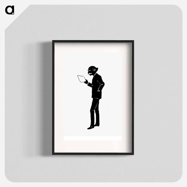 アートポスター-Elderly Scholar Silhouette
 - 大英図書館 Poster.