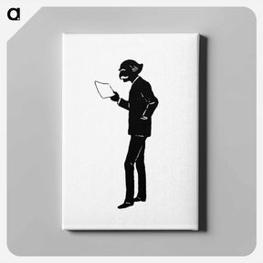 アートパネル-Elderly Scholar Silhouette
 - 大英図書館 Canvas.