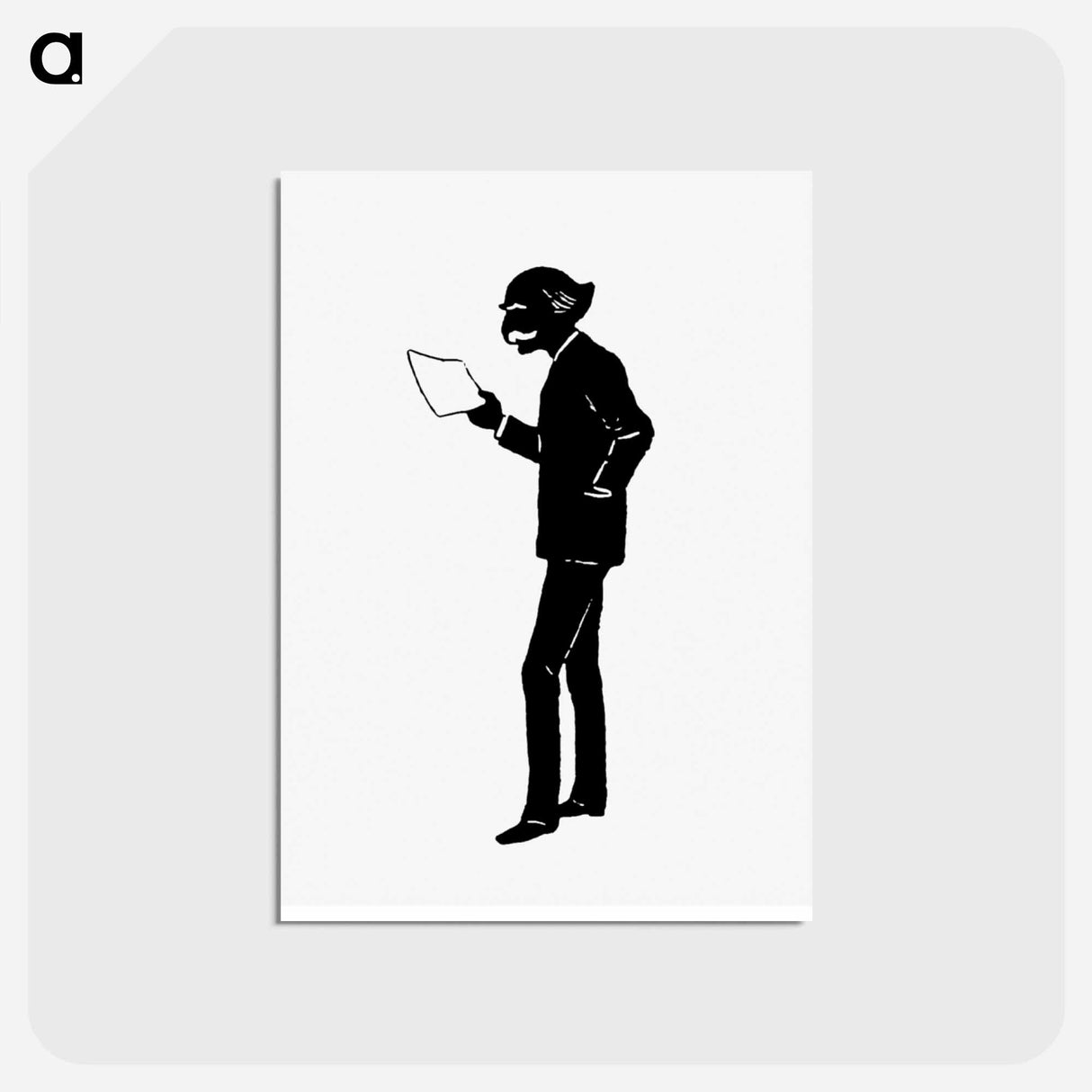 アートポストカード-Elderly Scholar Silhouette
 - 大英図書館 Postcard.