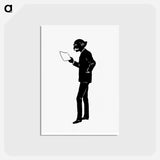 アートポストカード-Elderly Scholar Silhouette
 - 大英図書館 Postcard.