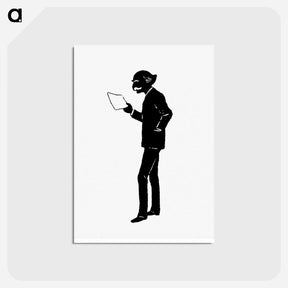 アートポストカード-Elderly Scholar Silhouette
 - 大英図書館 Postcard.