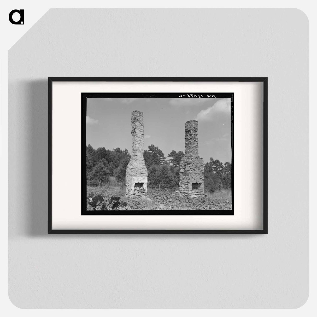 Standing chimneys of an old plantation house - Dorothea Lange Poster.