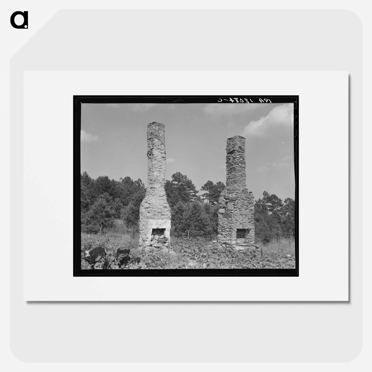 Standing chimneys of an old plantation house - Dorothea Lange Poster.