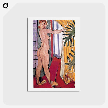 アートポストカード-An Nude Dtanding Before An Open Door - アンリ マティス Postcard.