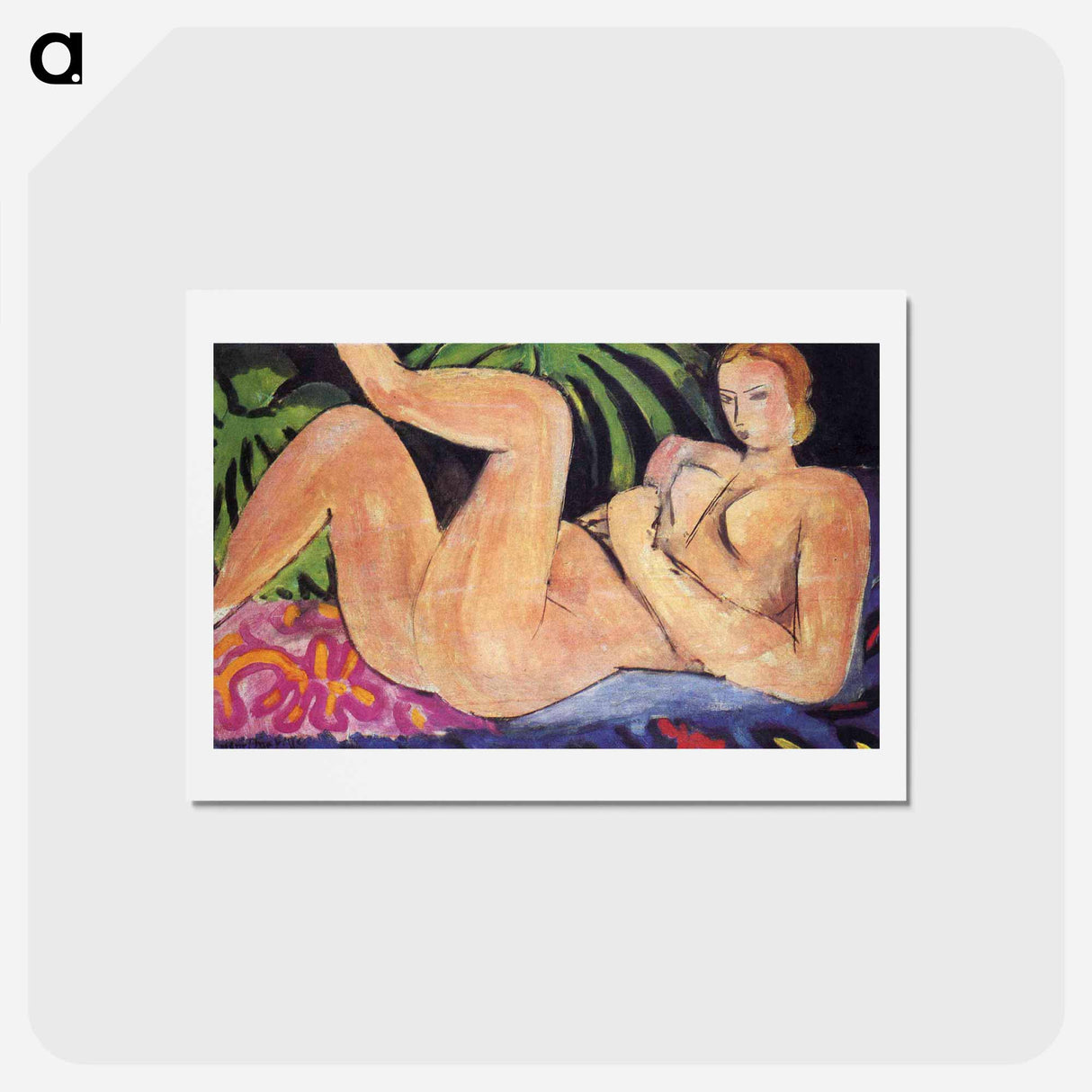 アートポストカード-A Nude with her Heel on her Knee - アンリ マティス Postcard.