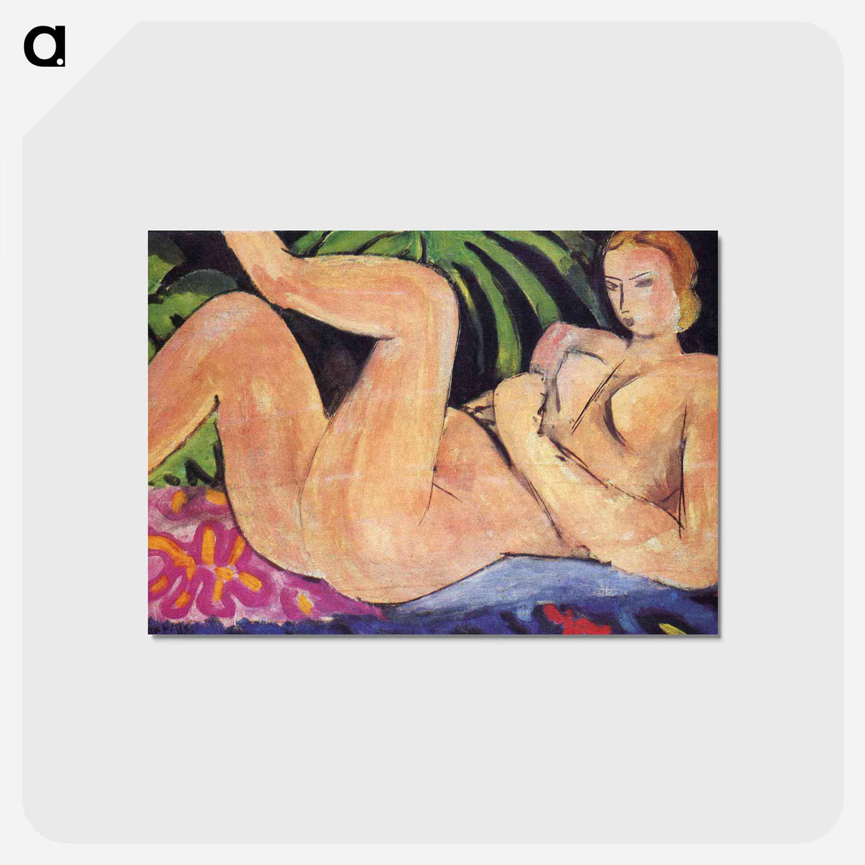 アートポストカード-A Nude with her Heel on her Knee - アンリ マティス Postcard.