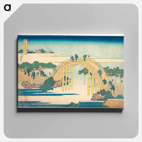 アートパネル-The Arched Bridge at Kameido Tenjin Shrine - 葛飾 北斎 Canvas.