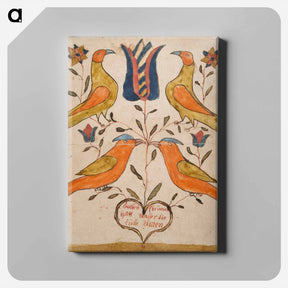 アートパネル-Four Birds, Tulip, and Heart
 - バーンズ・コレクション Canvas.