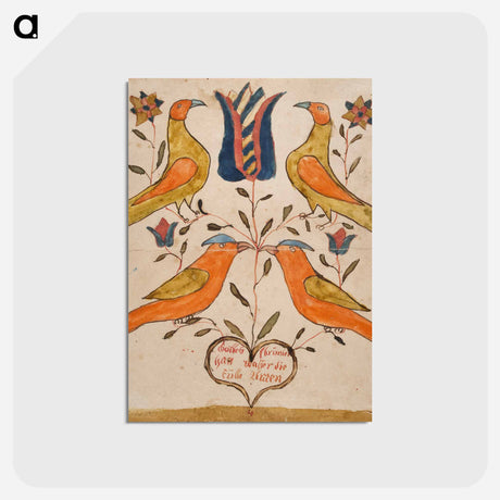 アートポストカード-Four Birds, Tulip, and Heart
 - バーンズ・コレクション Postcard.