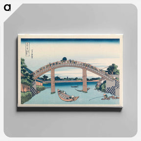 アートパネル-View from under mannenbashi bridge at fukagawa by Katsushika Hokusai - 葛飾 北斎 Canvas.