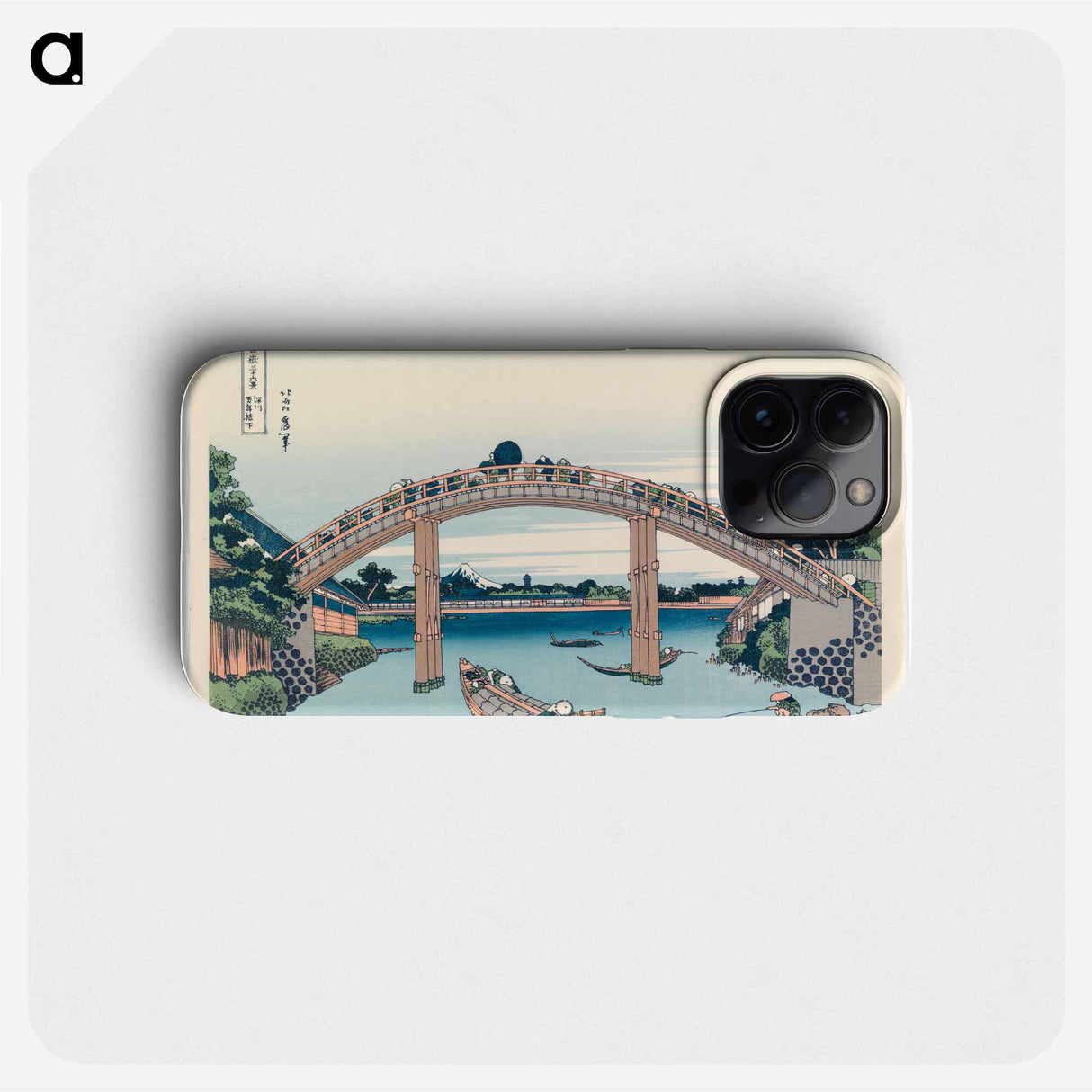 View from under Mannenbashi Bridge at Fukagawa by Katsushika Hokusai - Katsushika Hokusai Phone Case.