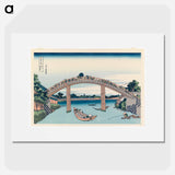 View from under Mannenbashi Bridge at Fukagawa by Katsushika Hokusai - Katsushika Hokusai Poster.