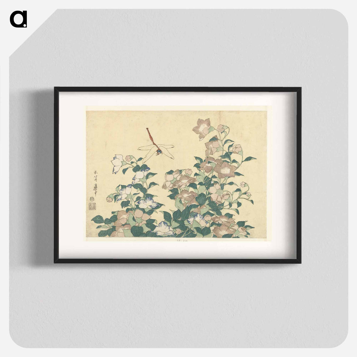 Dragonfly and Bellflower - Katsushika Hokusai Poster.