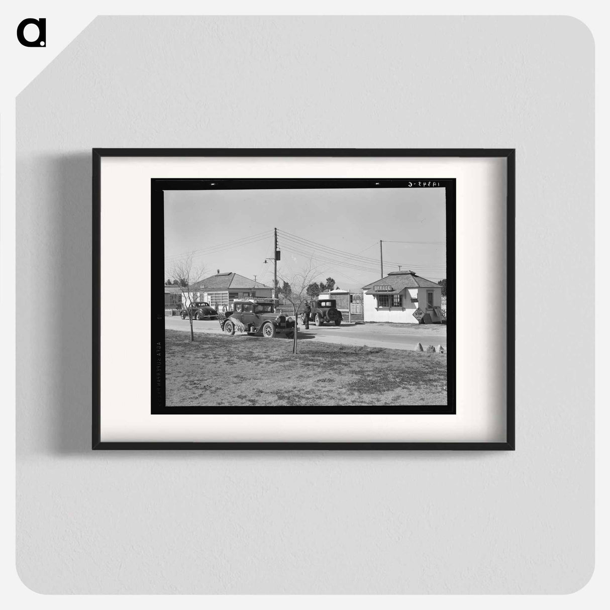 Entering Farm Security Administration camp for migratory laborers at Indio. Coachella Valley, California. - Dorothea Lange Poster.