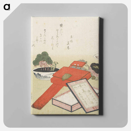 アートパネル-The shell Shiogai salt from A comparison of Genroku poems and shells - 葛飾 北斎 Canvas.