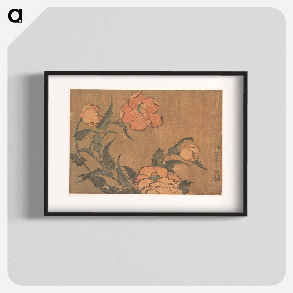 Poppies in the Wind - Katsushika Hokusai Poster.