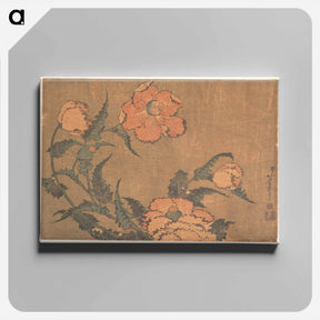 アートパネル-Poppies in the Wind - 葛飾 北斎 Canvas.
