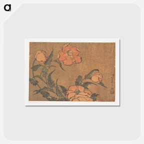 アートポストカード-Poppies in the Wind - 葛飾 北斎 Postcard.