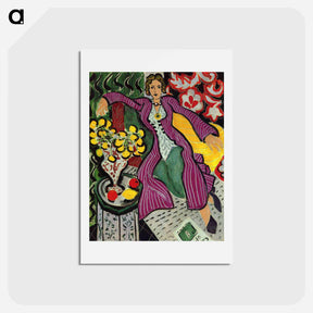 アートポストカード-Woman in a Purple Coat - アンリ マティス Postcard.