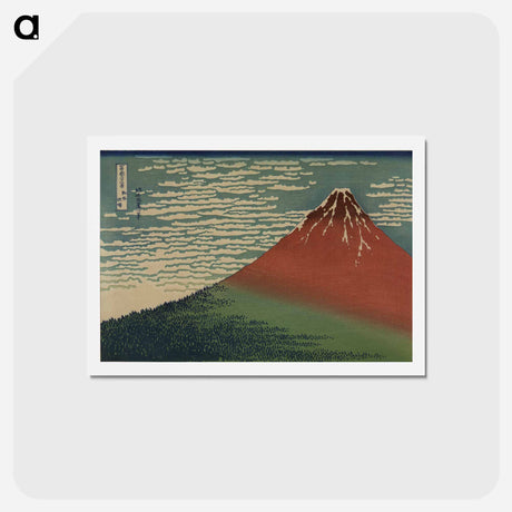 アートポストカード-Fine Wind, Clear Morning - 葛飾 北斎 Postcard.