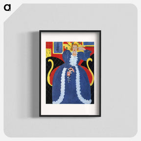 アートポスター-Woman in Blue, or The Large Blue Robe and Mimosas - アンリ マティス Poster.