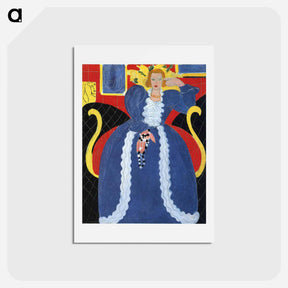アートポストカード-Woman in Blue, or The Large Blue Robe and Mimosas - アンリ マティス Postcard.