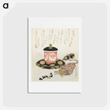 アートポストカード-A comparison of Genroku poems and shells - 葛飾 北斎 Postcard.