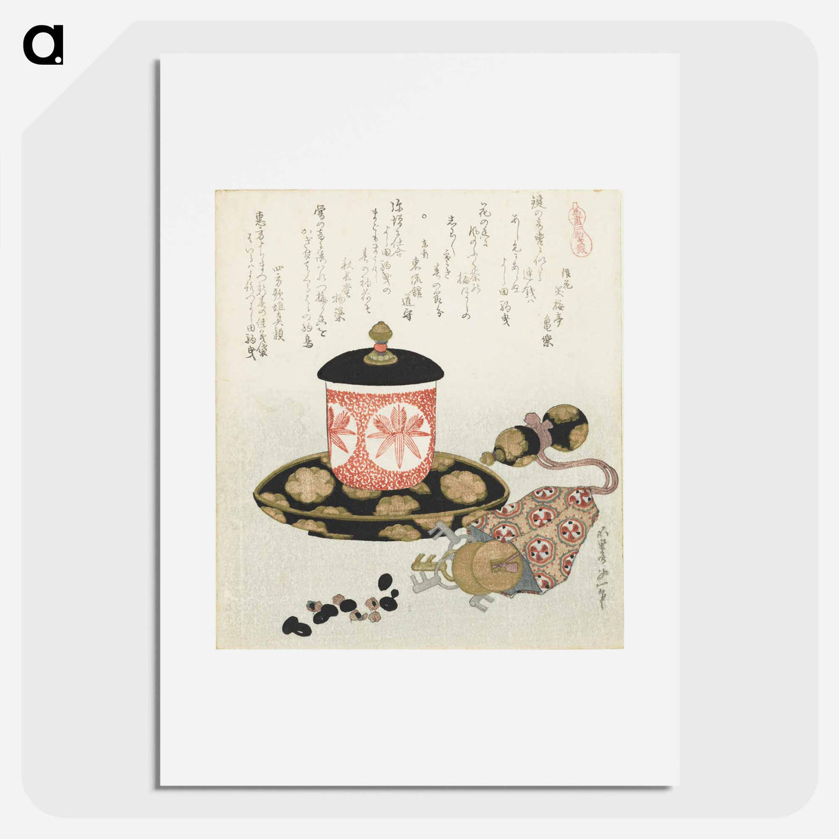 アートポスター-A comparison of Genroku poems and shells - 葛飾 北斎 Poster.