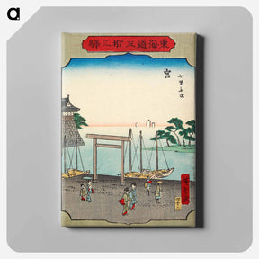 アートパネル-Shichirigahama Beach in Miya
 - 歌川 広重 Canvas.