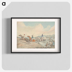 アートポスター-Steeplechasing: Three Riders Taking a Brook, Spectators on Right
 - イェール大学アートギャラリー Poster.