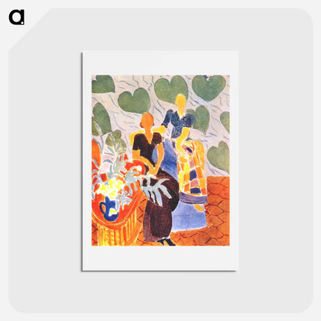 アートポストカード-Black Dress and Violet Dress - アンリ マティス Postcard.
