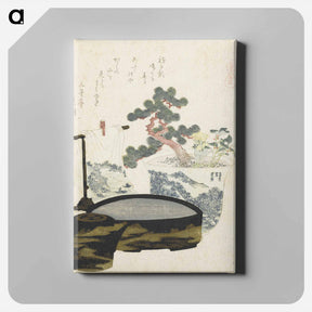 アートパネル-A comparison of Genroku poems and shells - 葛飾 北斎 Canvas.