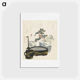 アートポストカード-A comparison of Genroku poems and shells - 葛飾 北斎 Postcard.