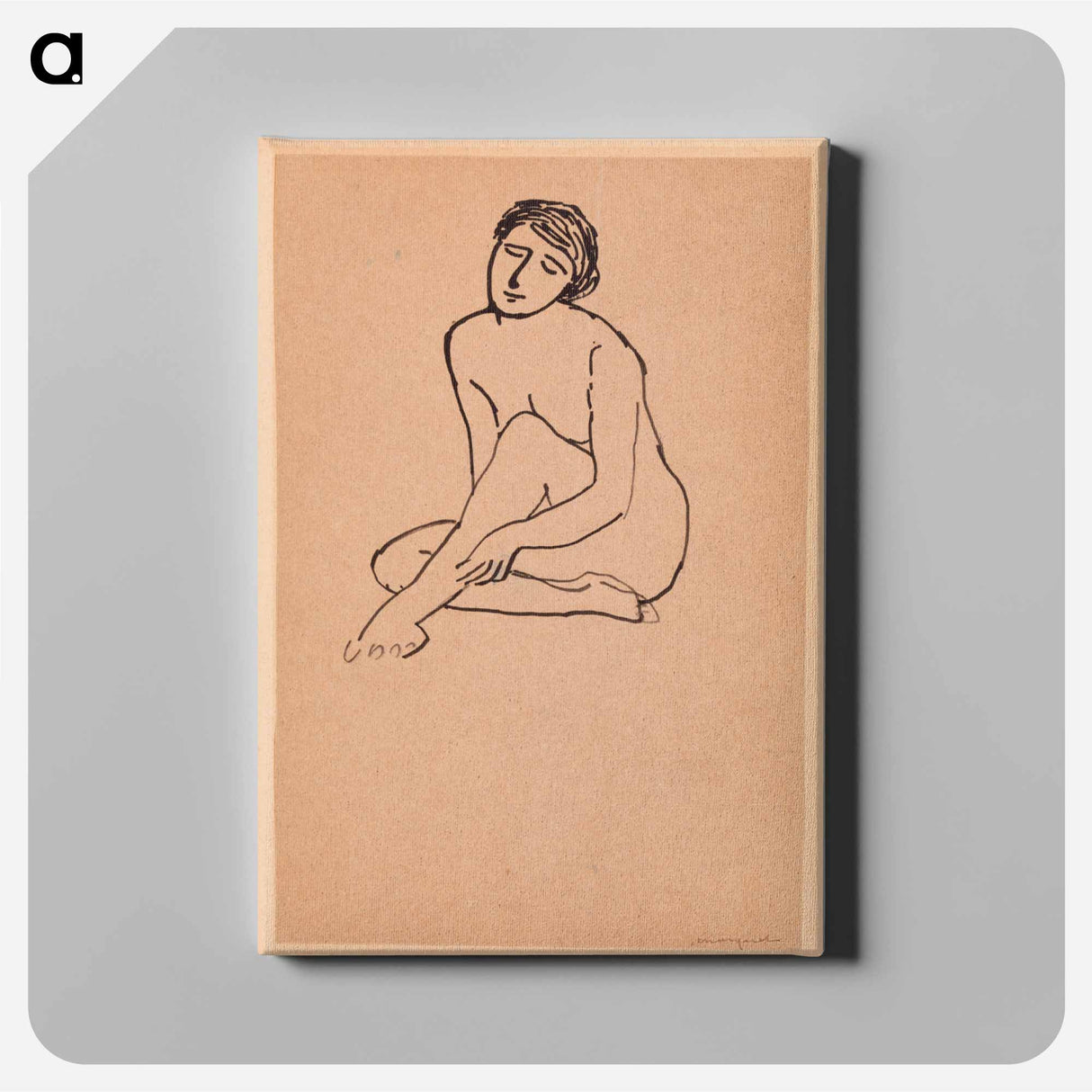 アートパネル-Woman - Nude Sitting
 - バーンズ・コレクション Canvas.