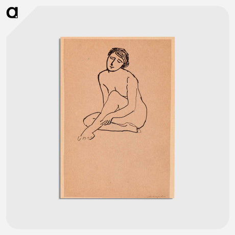 アートポストカード-Woman - Nude Sitting
 - バーンズ・コレクション Postcard.