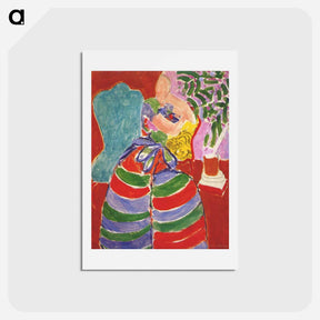 アートポストカード-The Striped Dress - アンリ マティス Postcard.