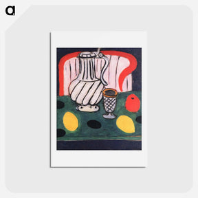 アートポストカード-Tin Pitcher, Lemon and Armchair - アンリ マティス Postcard.