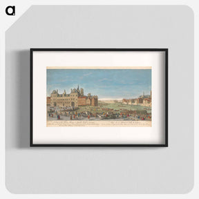 アートポスター-A View of the Town House or Guild Hall of Paris And from thence on both sides ye River Seine to St. Mary's Bridge & to ye Wooden Bridge call'd Pont Rouge
 - イェール大学アートギャラリー Poster.