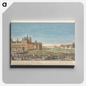 アートパネル-A View of the Town House or Guild Hall of Paris And from thence on both sides ye River Seine to St. Mary's Bridge & to ye Wooden Bridge call'd Pont Rouge
 - イェール大学アートギャラリー Canvas.